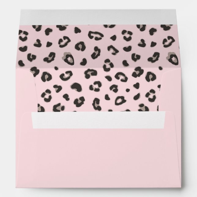 Feminine Pink Leopard Print Envelope (Back (Bottom))