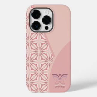 Feminine Pink Logo or QR Code Geometric Pattern Case-Mate iPhone 14 Pro Case