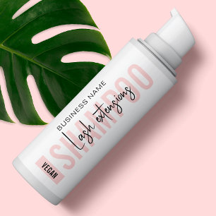 Feminine Pink Modern Lash Shampoo Wrapper Rectangular Sticker