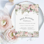 Feminine Pink Roses Floral 80th Birthday Party Invitation<br><div class="desc">A beautifully feminine party invitation to celebrate a 80th birthday in elegant style,  this Irresistible floral design is bordered in charming pink roses,  mixed flowers and trailing greenery  All of the text may be personalised for your party,  including the guest of honour's age.</div>