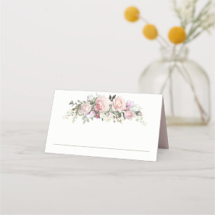 Feminine Pink Summer Rose Garden Place Card