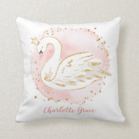 Feminine Pink Swan Princess Nursery Decoration