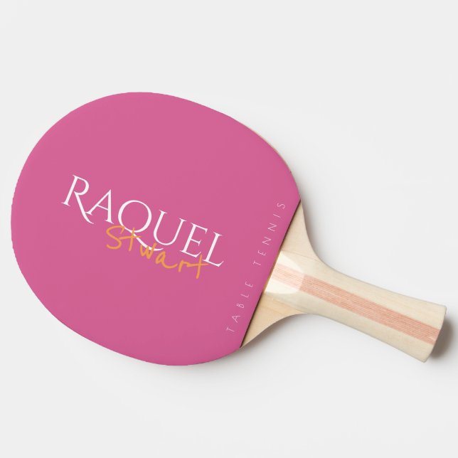 Feminine pink table_tennis signature ping pong paddle (Side)