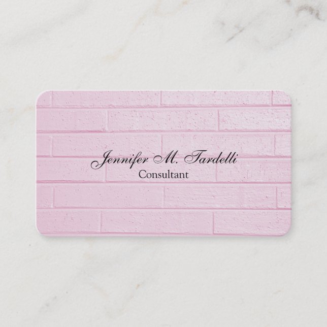Feminine Pink Wall Minimalist Professional Plain Business Card (Front)