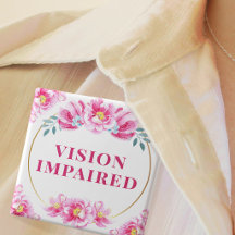 Feminine Pink Wild Rose Floral Vision Impaired
