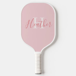 Feminine Pink with Name and Initial Pickleball Paddle