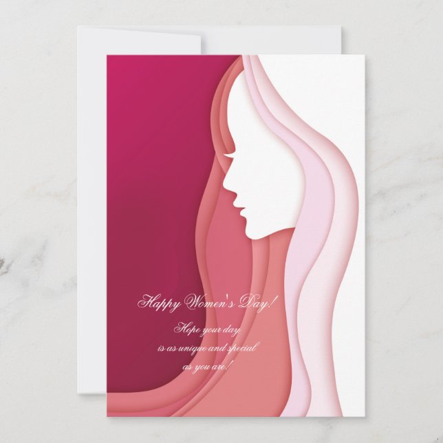 Feminine Profile Women's Day Card (Front)