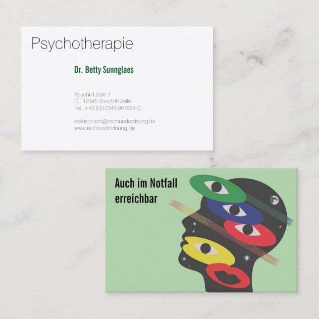 feminine psychologists business card (Front/Back)
