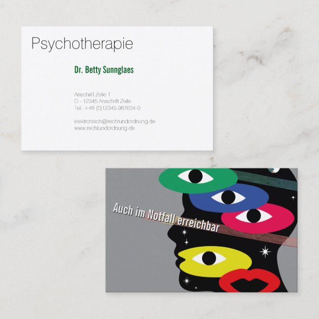 feminine psychologists business card (Front/Back)