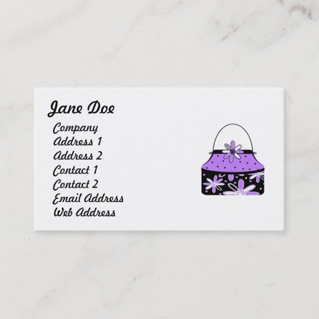 Feminine Purple Business Cards (Front)