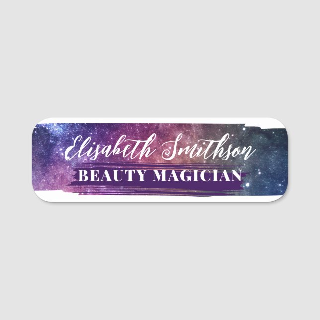  Feminine Purple Celestial Personalised ID Badge (Front)