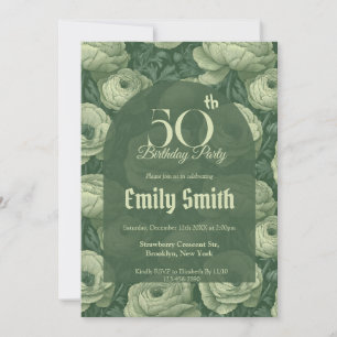 Feminine Ranunculus Aesthetic Birthday Invitation