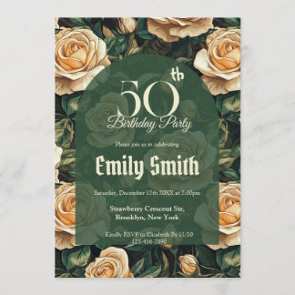 Feminine Rose Petal Nature-Inspired Parties Invitation