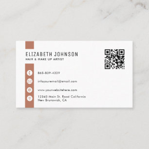 Feminine Rust Terracotta Minimalist Simple QR Code Business Card