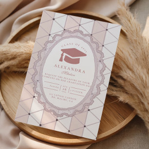 Feminine Scalloped Graduation Invitation