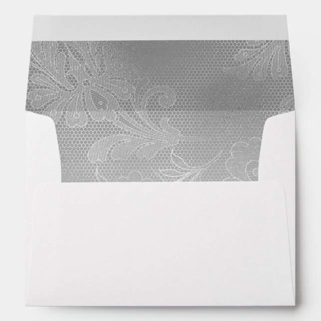 Feminine Silver Lace Envelope (Back (Bottom))