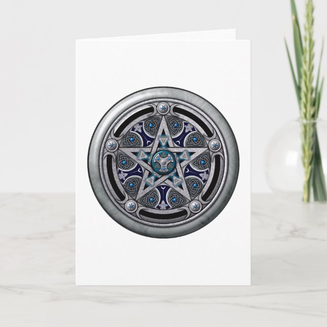 Feminine Silver Pagan Pentacle Card (Front)