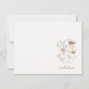 Feminine Soft Wildflower Floral Name Card