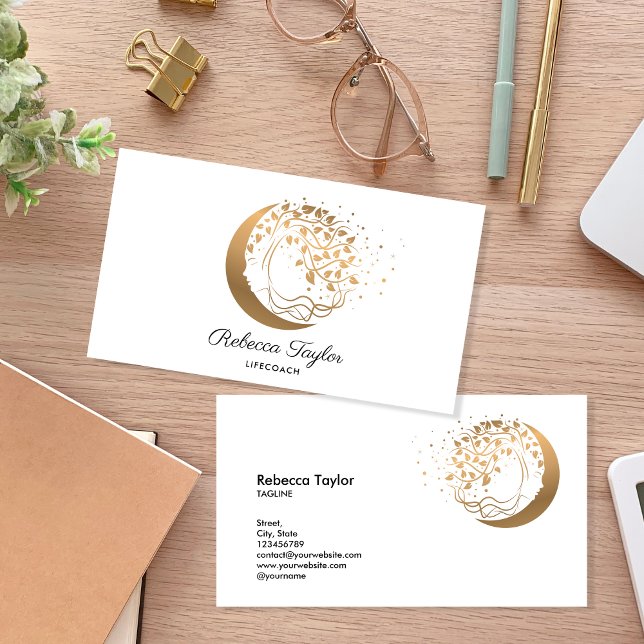 feminine spiritual woman life coach tree of life business card (Creator Uploaded)