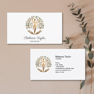 feminine spiritual woman life coach tree of life business card