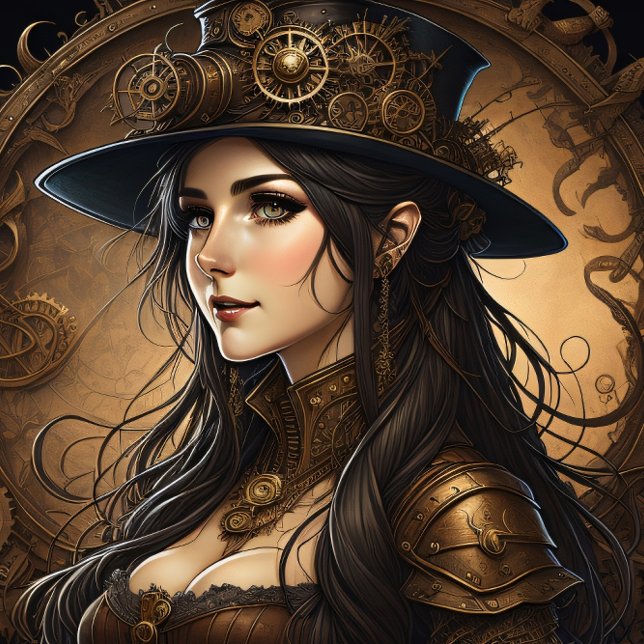 Feminine steampunk woman v11 tissue paper Decoupag (Creator Uploaded)