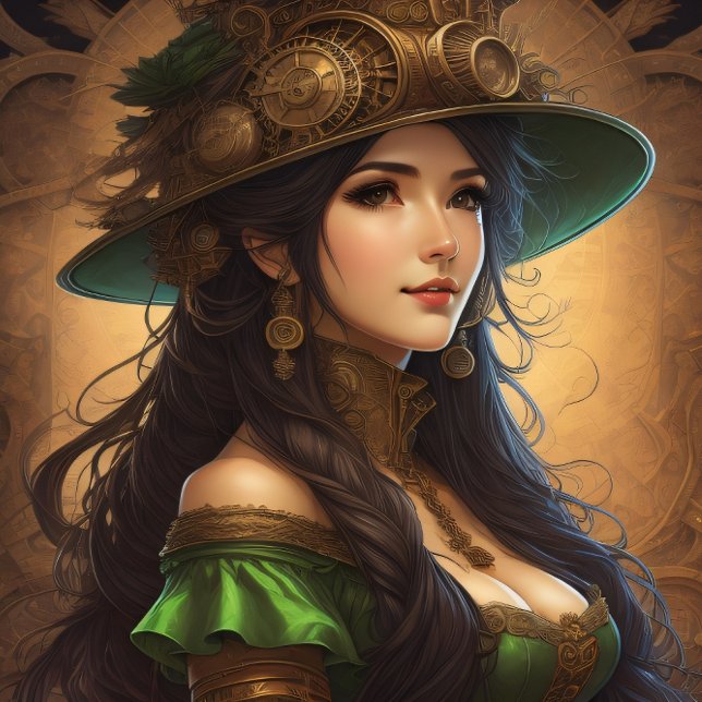 Feminine steampunk woman v8 tissue paper Decoupage (Creator Uploaded)