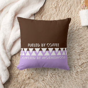 Feminine Striped Typography   Coffee Mum Quote Cushion
