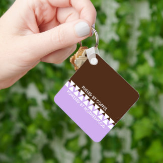 Feminine Striped Typography | Coffee Mum Quote Key Ring