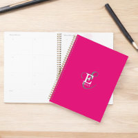 Feminine Stylish Monogram Typography Hot Pink