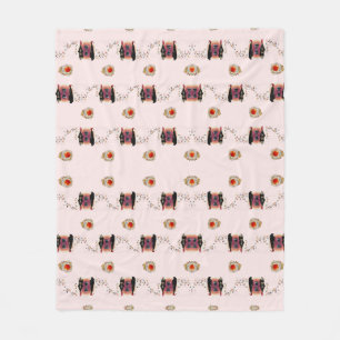 Feminine Surrealism in Warm Tones Fleece Blanket