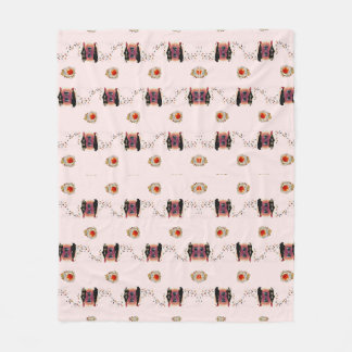Feminine Surrealism in Warm Tones Fleece Blanket