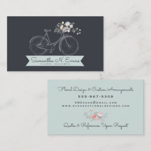Feminine Vintage Bicycle Modern Sketch Business Card