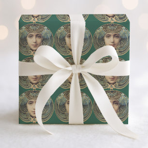 Feminine Vintage Nouveau Beauty Wrapping Paper