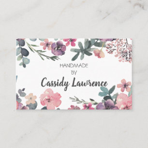 Feminine Watercolour Floral Handmade Business Card