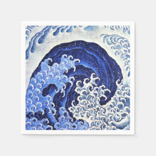 Feminine Wave by Hokusai Napkin