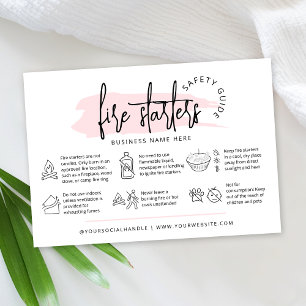 Feminine Wax Fire Starters Safety Instructions Business Card