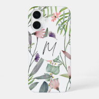 Feminine white background floral Initials modern