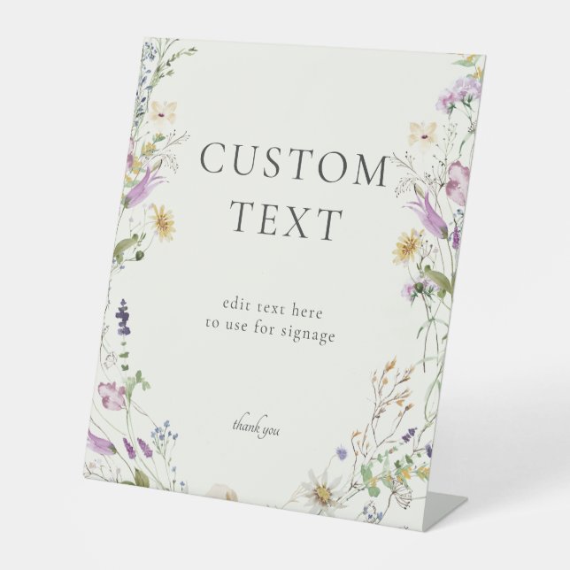 Feminine Wildflower Bridal Custom Sign (Front)