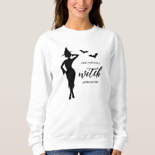 Feminine Witch Woman Modelling With Bats And Text Sweatshirt