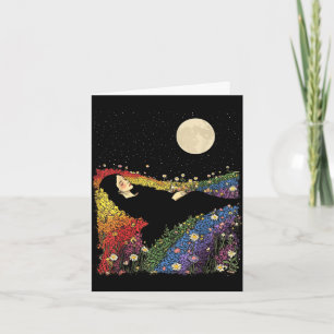 Feminine women's cute floral rainbow colour card