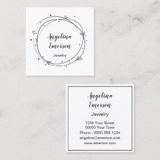 Feminine Wreath Handmade   Square Business Card