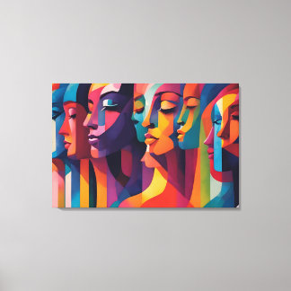 Feminism, abstract art concept of woman several canvas print