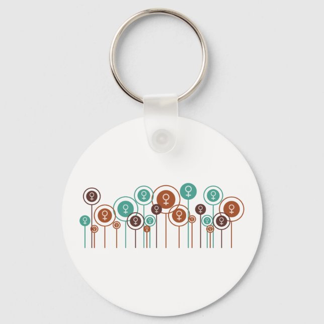 Feminism Daisies Key Ring (Front)