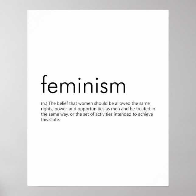 Feminism (Definition) - Feminist Word Meaning Poster (Front)