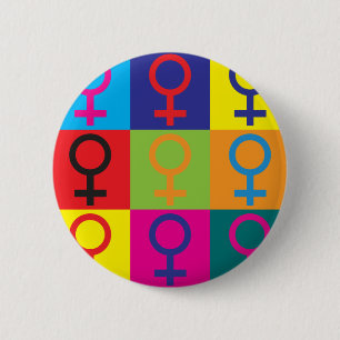 Feminism Pop Art 6 Cm Round Badge
