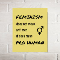 Feminism quote pro human typographic