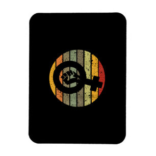 Feminism Symbol Design Retro Vintage, 70s 80s 90s Magnet