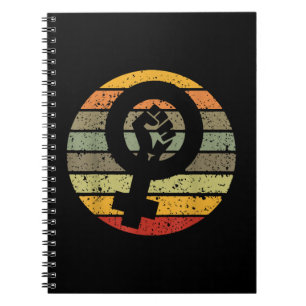 Feminism Symbol Design Retro Vintage, 70s 80s 90s Notebook