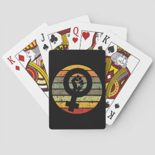 Feminism Symbol Design Retro Vintage, 70s 80s 90s Playing Cards