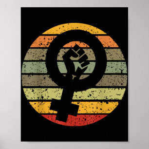 Feminism Symbol Design Retro Vintage, 70s 80s 90s  Poster